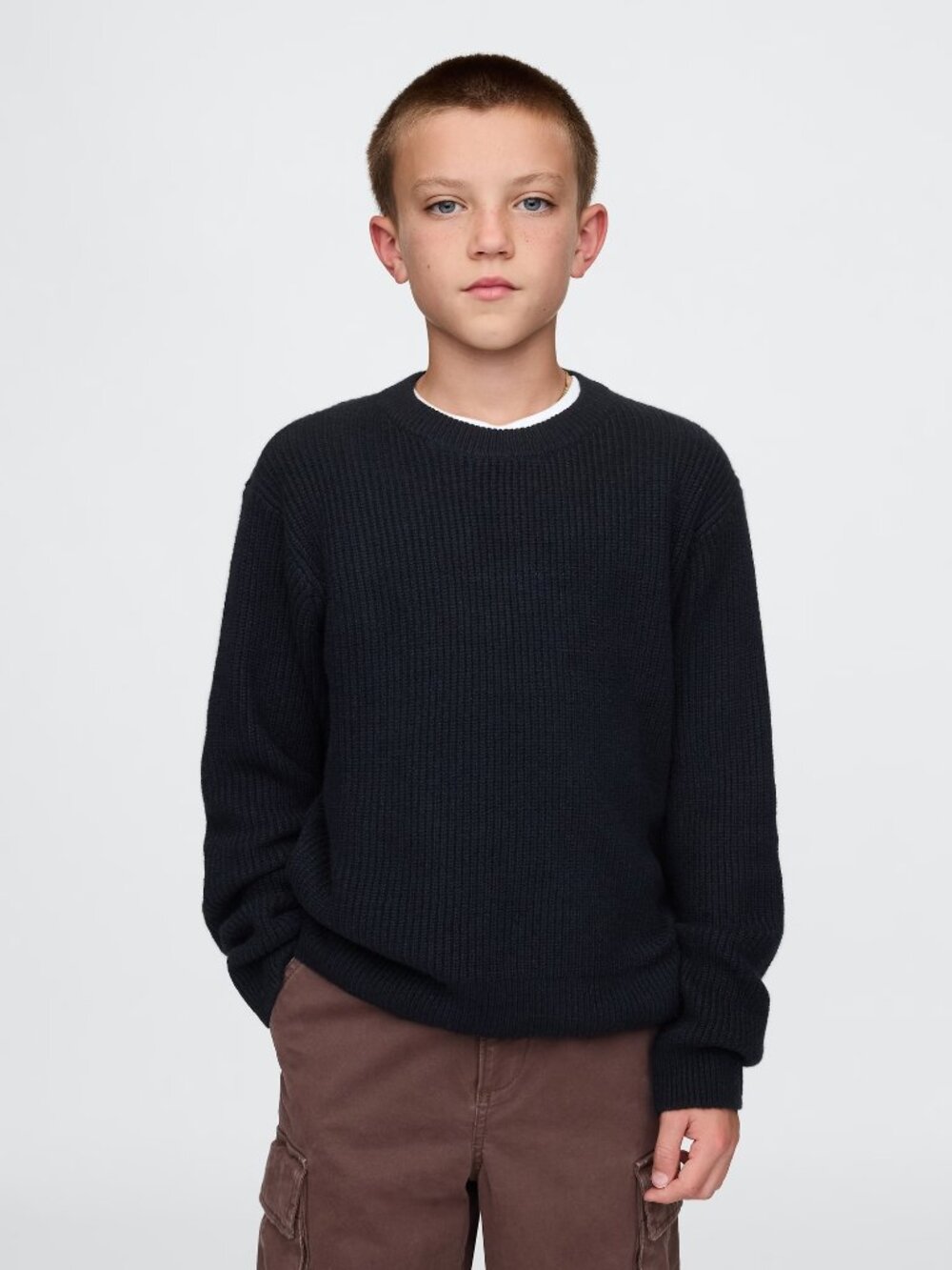 NWT GAP Kids CashSoft Relaxed Crewneck Sweater Black - Size S (6/7)